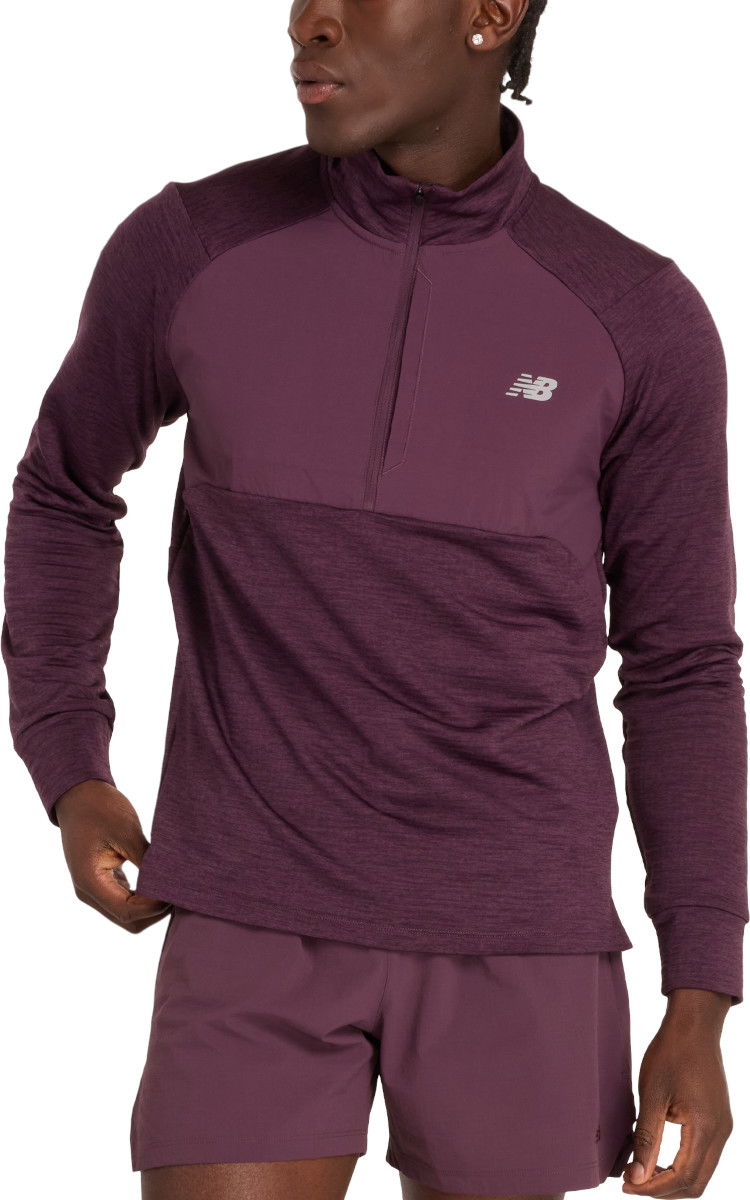 Mikina New Balance Athletics Heat Grid Half-Zip Top Fialová | mt43204-pln, 0