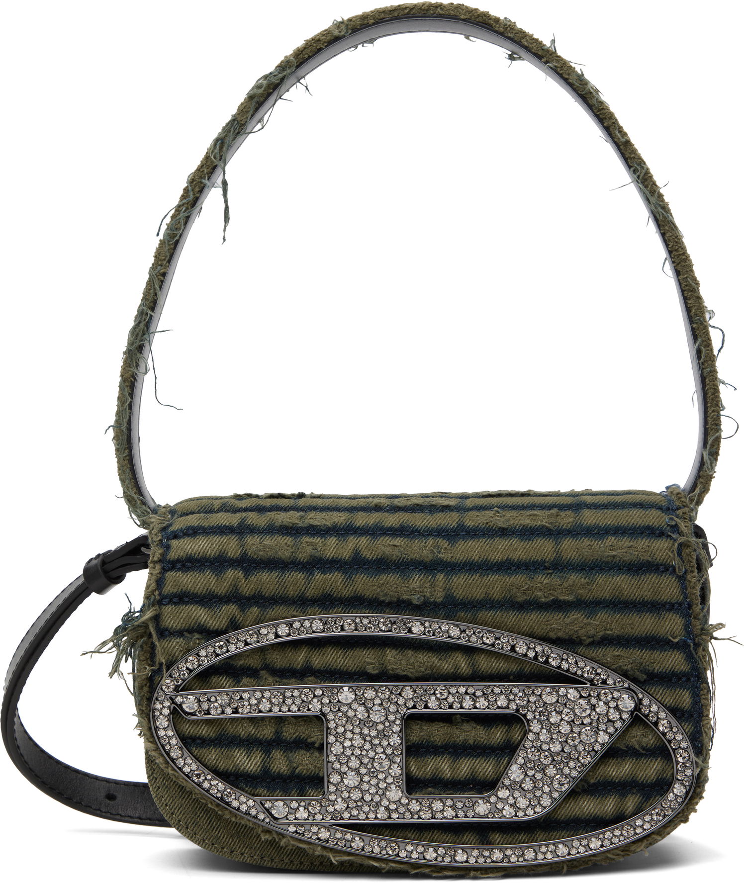 Kabelka Diesel Diesel 1DR Denim Crystal-Embellished Bag Zelené | X08396 P5567, 0