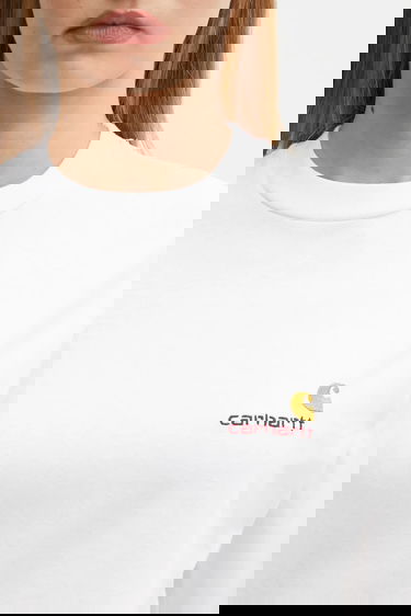 Tričko Carhartt WIP American Script Long-Sleeve T-Shirt Biela | I035466.02XX, 3