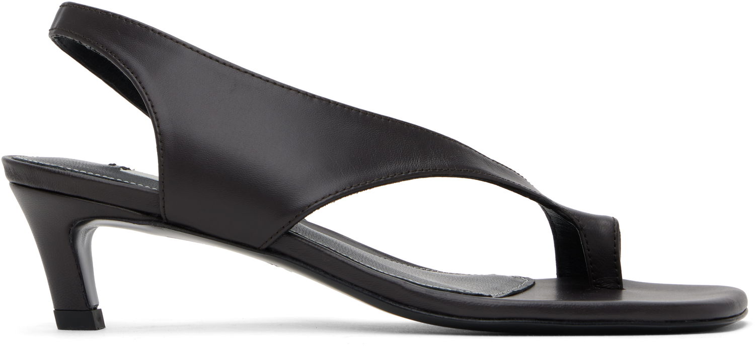 Oblečenie TOTEME TOTEME Leather Thong Heeled Sandals Čierna | 252-WAS0201-LE0131, 0