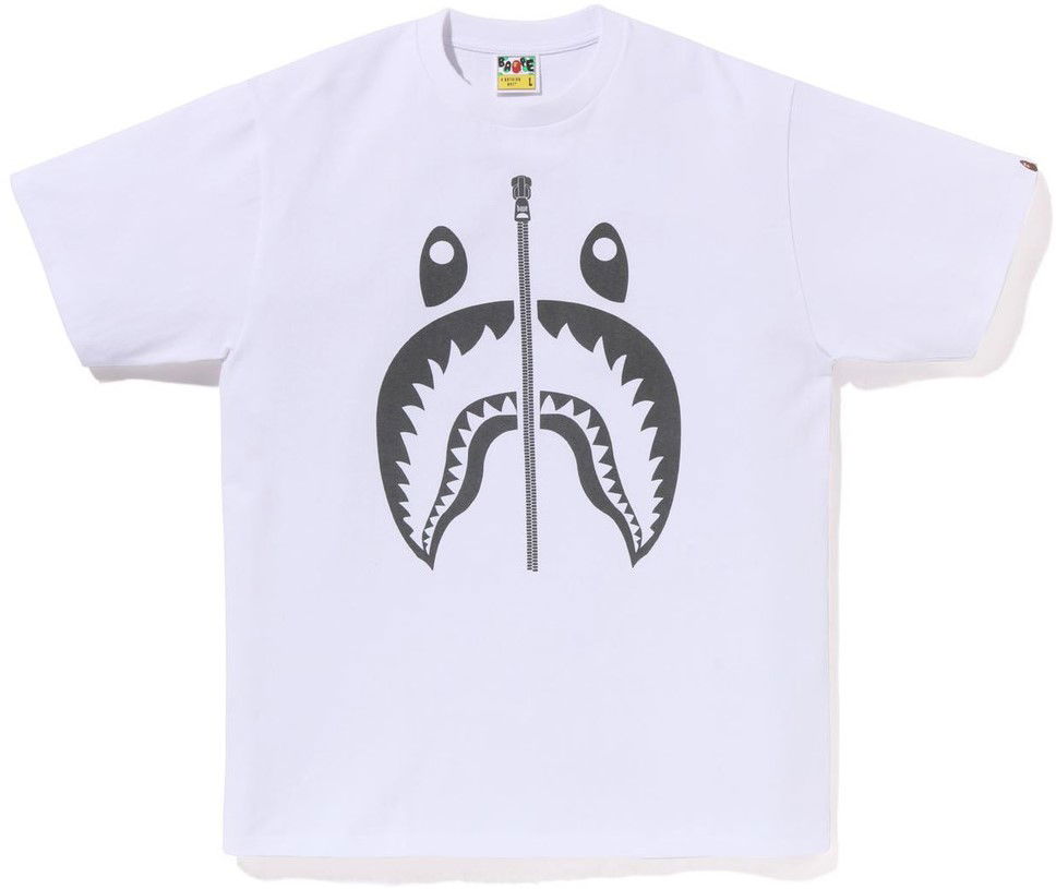 Košeľa BAPE Bape Pigment Shark Tee White Biela | 001TEJ301023M-WHT, 0