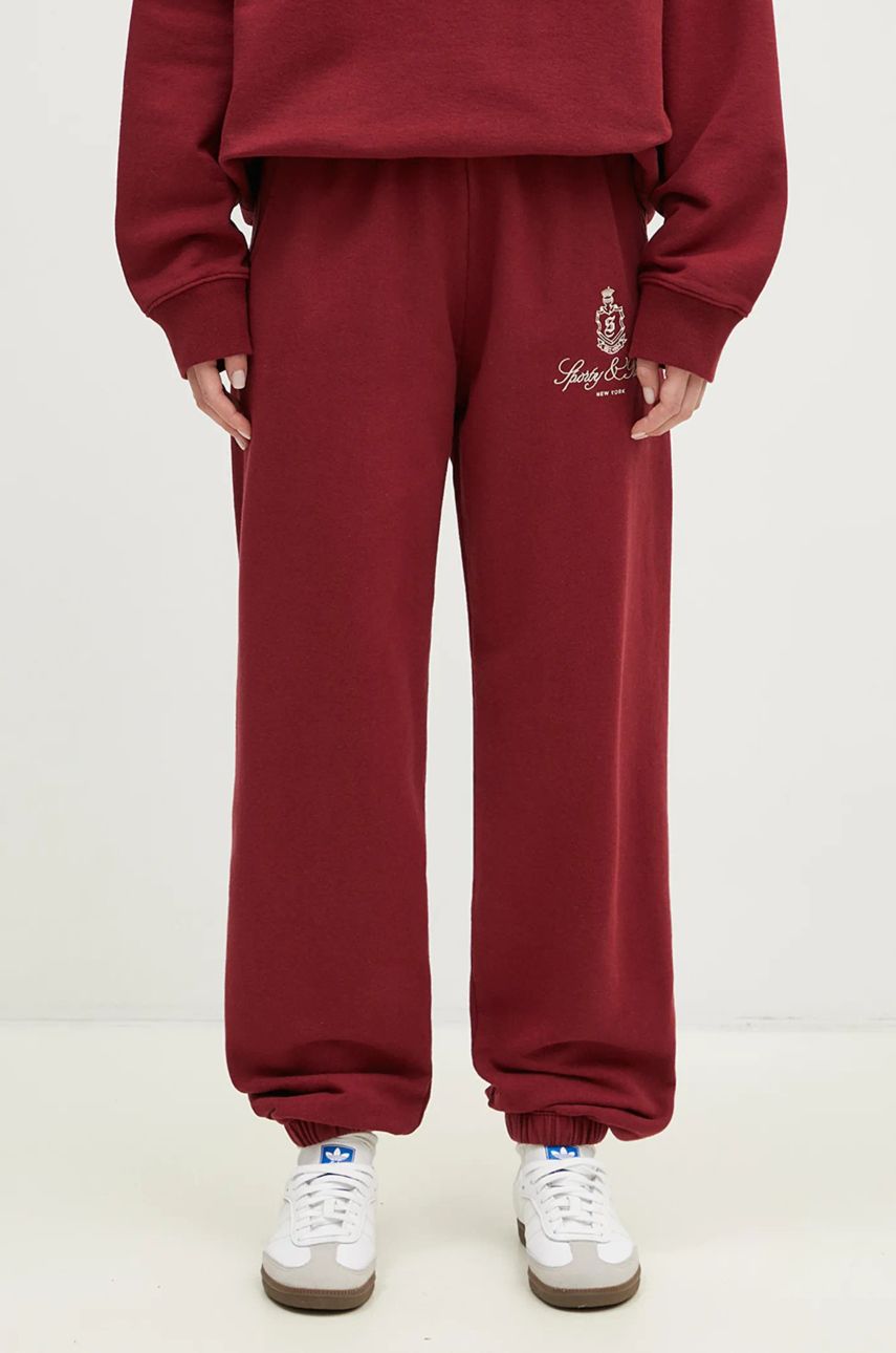 Sveter Sporty & Rich Sporty & Rich Vendome Embroidered Sweatshirt Vínová | ST071506205RE10, 1