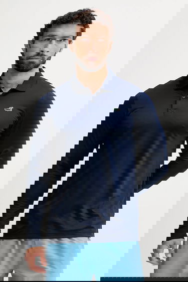 Polo tričko Lacoste Long-Sleeved Polo Shirt Navy | DH2615, 0