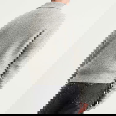 Sveter AMI Men's Wool And Alpaca Polo, Size Large Šedá | H25HPL405-KN0021-050H25, 3