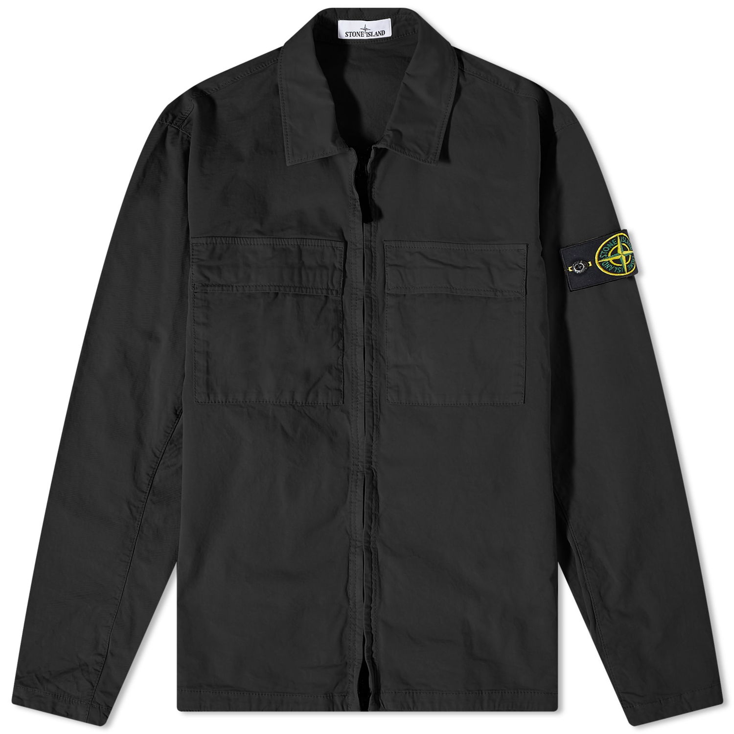 Bunda Stone Island Supima Cotton Twill Stretch-TC Zip Shirt Jacket Čierna | 781510210-V0029, 0