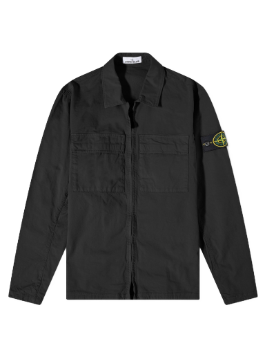 Bunda Stone Island Supima Cotton Twill Stretch-TC Zip Shirt Jacket Čierna | 781510210-V0029