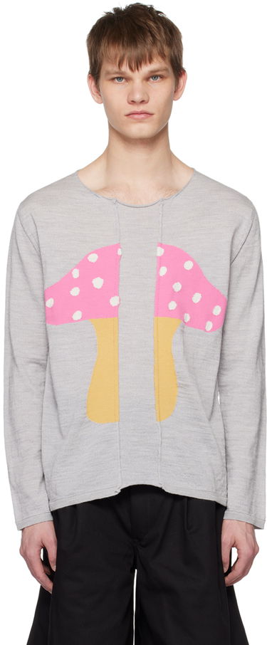 Sveter Comme des Garçons Comme des Garçons Shirt Brett Westfall Edition Mushroom Intarsia Sweater Šedá | FK-N003-051, 0