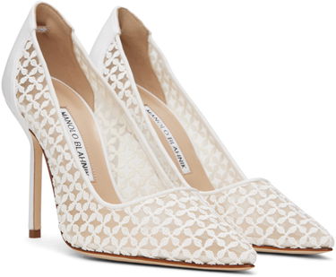 Doplnky Manolo Blahnik Manolo Blahnik BBLA Lace Pumps Biela | 423-1744, 3