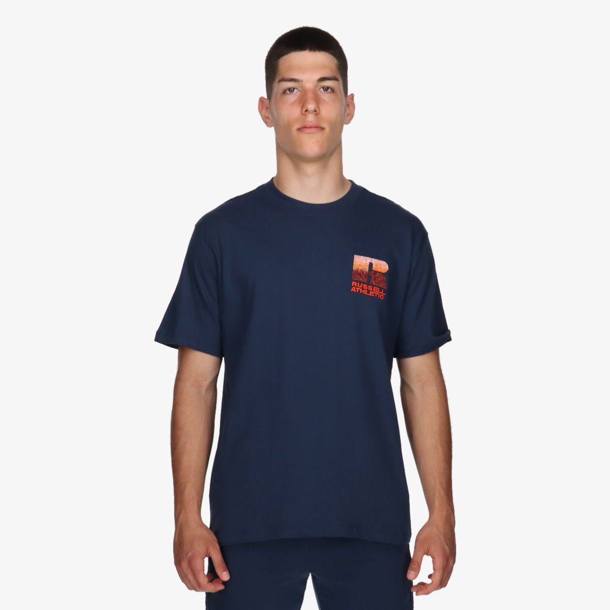 Tričko Russell Athletic Short Sleeve Graphic Crewneck T-Shirt Navy | E4-618-1-129, 0