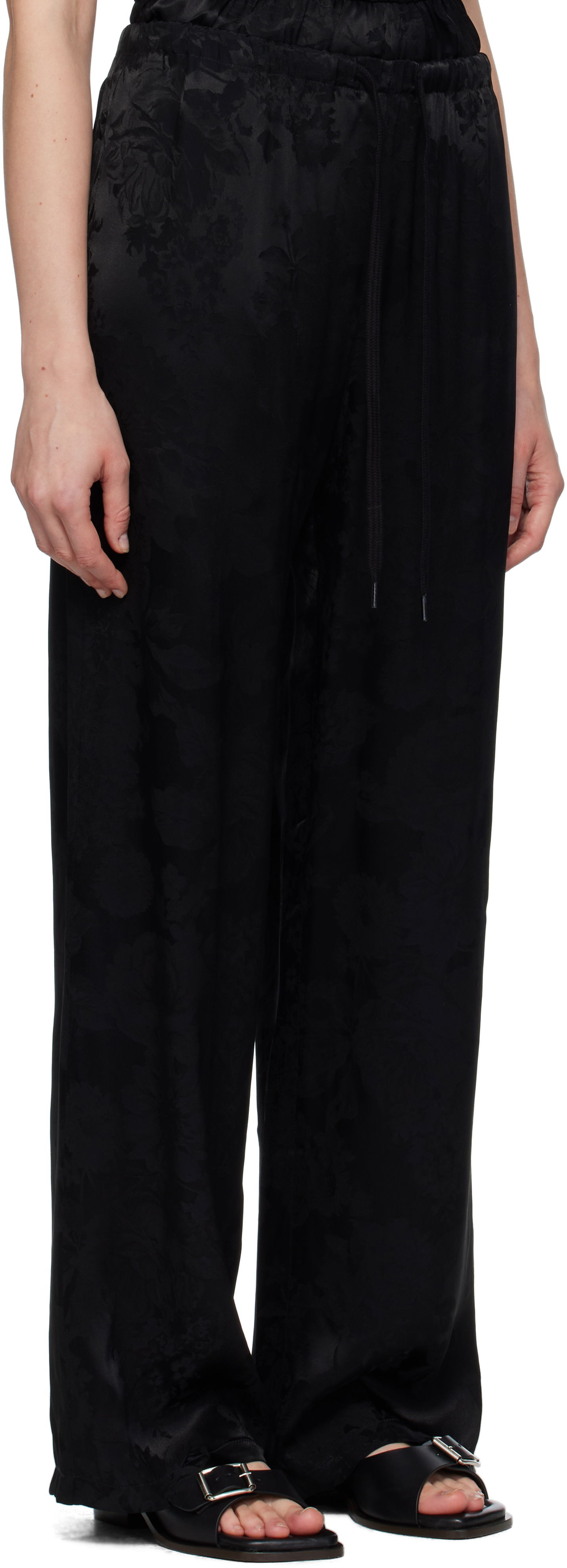Nohavice Maison Margiela MM6 Maison Margiela Jacquard Wide-Leg Trousers Čierna | S52KA0551 M35471, 1