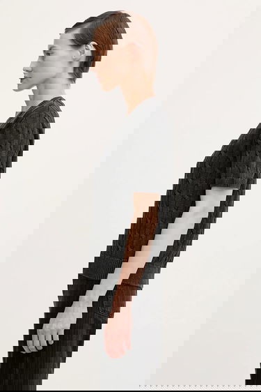 Sveter Carhartt WIP Carter Cotton Cable Knit Short-Sleeve Sweater Šedá | I035181.89GD, 1