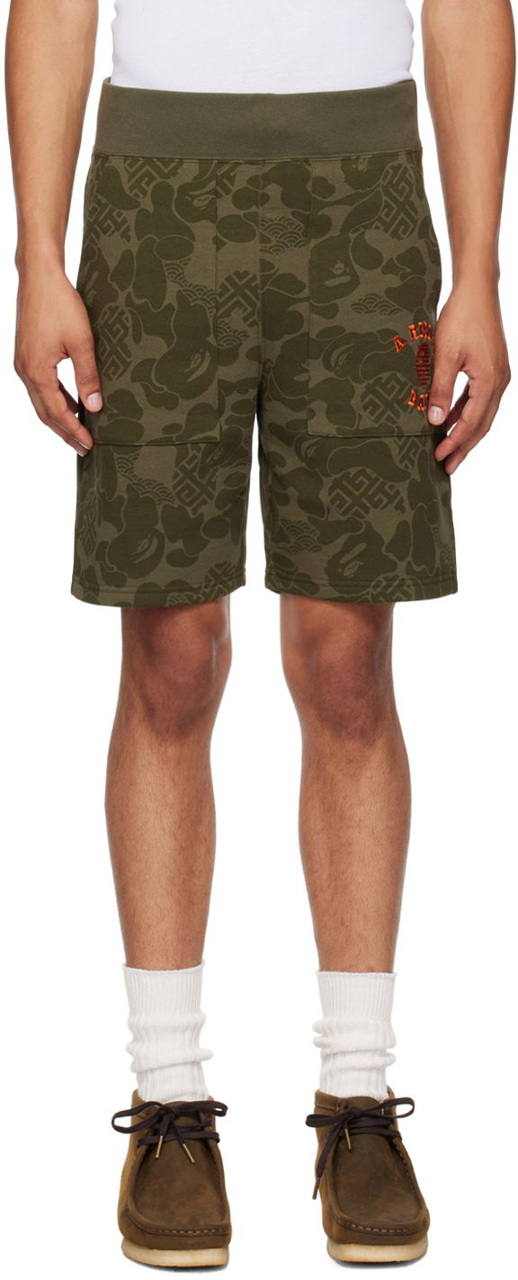 Šortky BAPE BAPE Khaki Asia Camo Shorts Zelené | 001SPK201001M