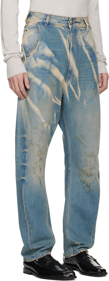 Džínsy Vivienne Westwood Washed Distressed Buckle Back Jeans Modrá | 39020012-W018A-, 4