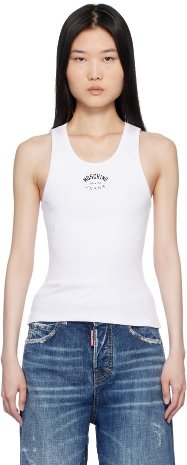 Tielko Moschino Stretch Cotton Tank Top Biela | 251K10804, 0