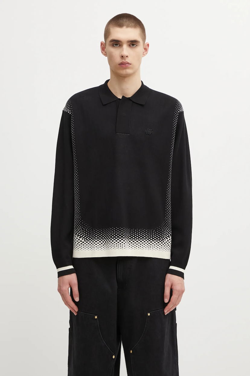 Košeľa Filling Pieces Filling Pieces Knit Rugby Shirt Čierna | 422571500243