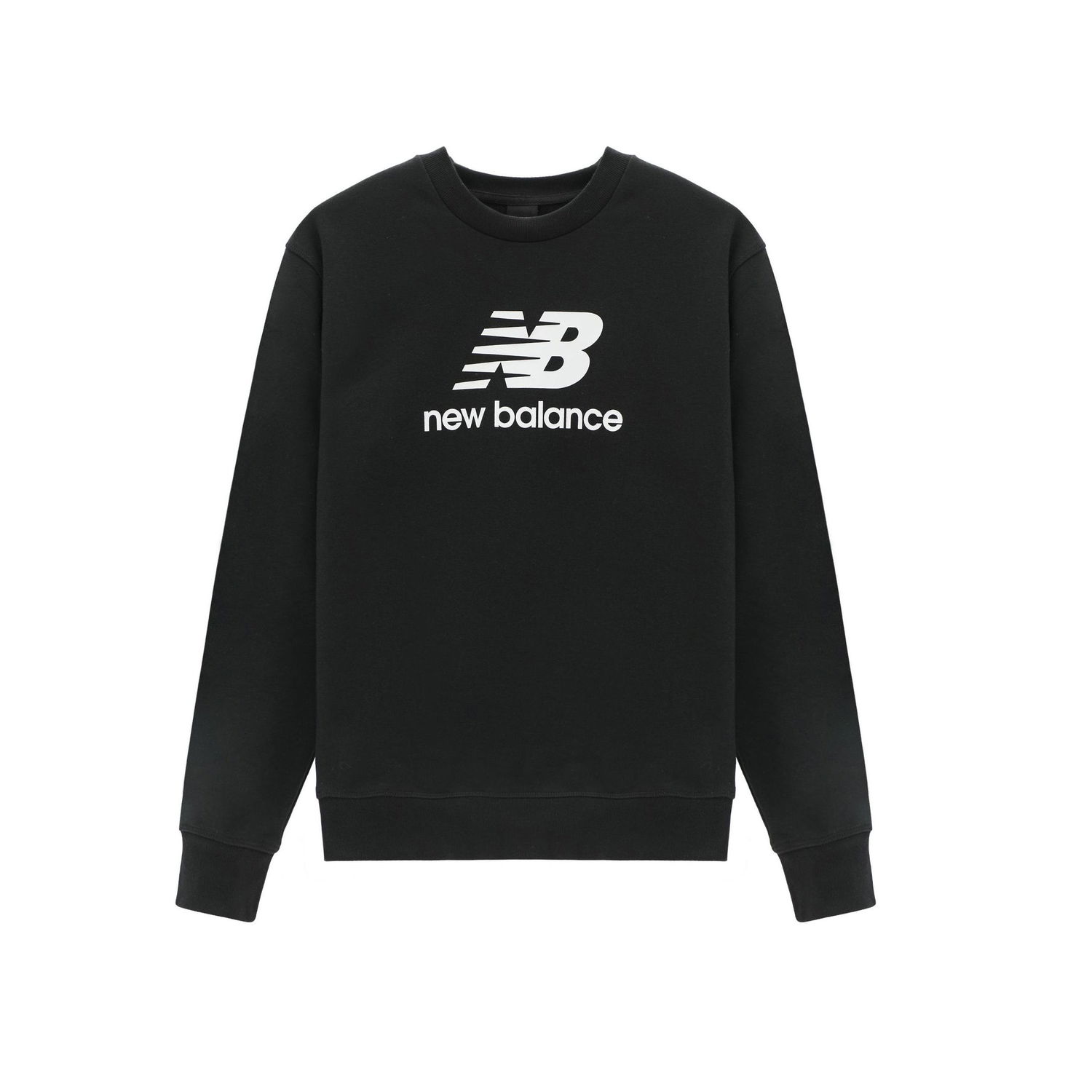 Mikina New Balance Essentials Stacked Logo Crewneck Sweatshirt Čierna | AMT31538-BK, 0
