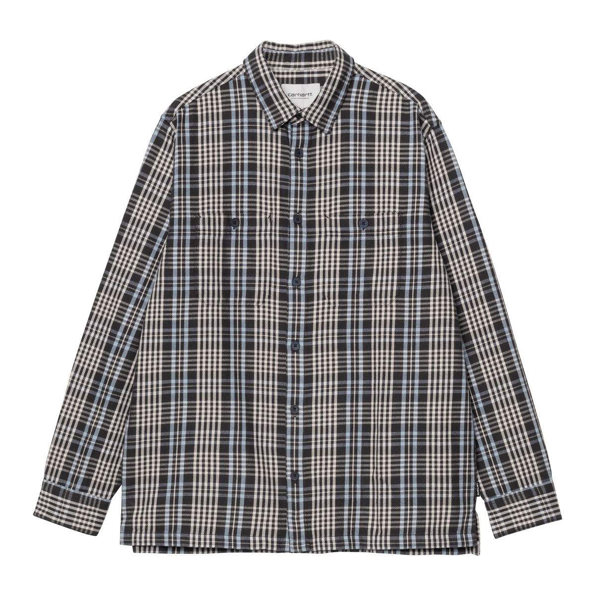 Košeľa Carhartt WIP Long Sleeve Shirt in Dark Navy Check Modrá | I033822_9, 0