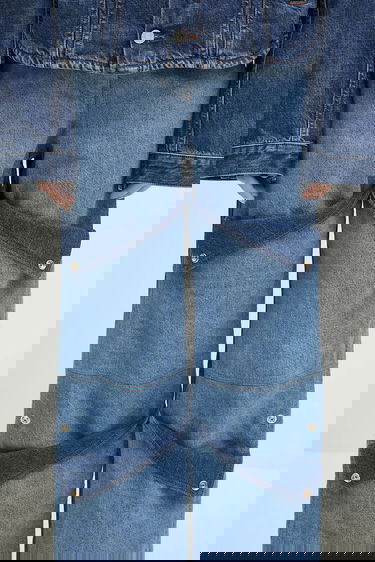 Džínsy KENZO High Waist Multi-Panel Layered Jeans Modrá | FF52DP2306B4.DB, 3