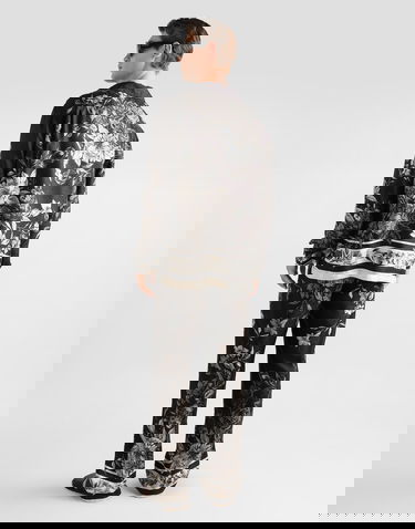 Nohavice Dolce & Gabbana Dolce & Gabbana Flower Bouquet-print Vanity Jacquard Twill Trousers Čierna | GVRMATHI12HHN5ST, 2