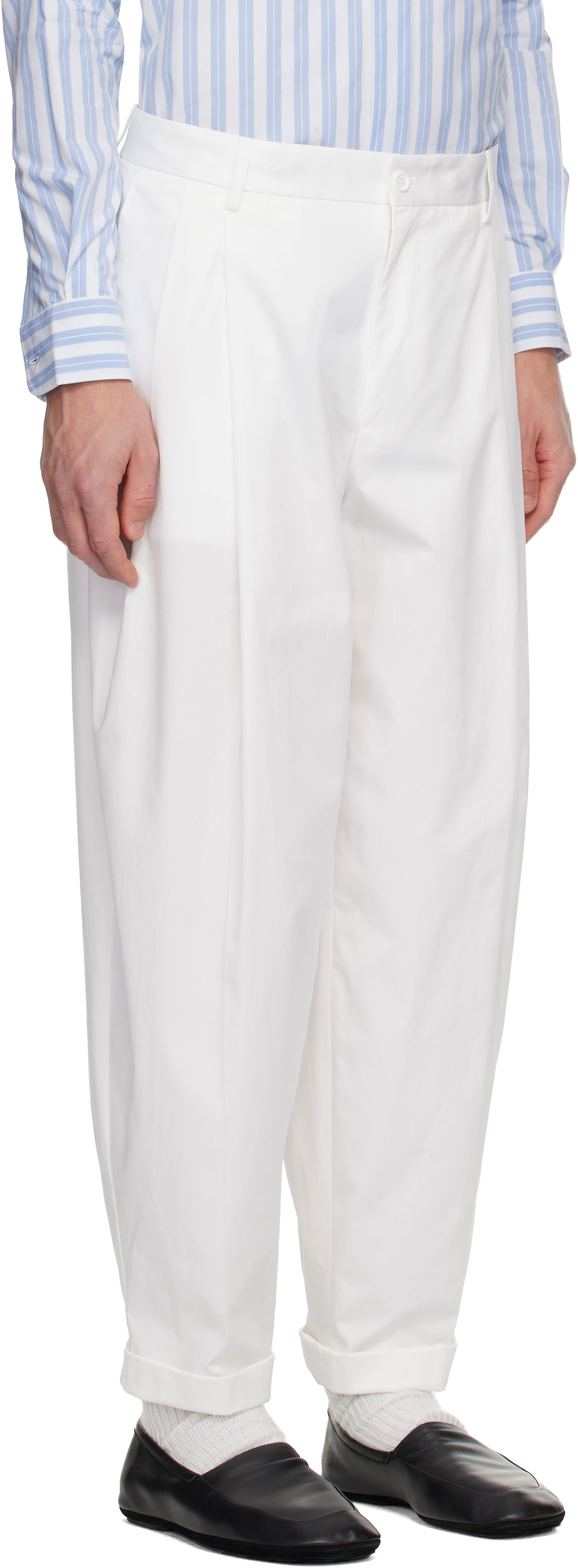 Nohavice Dolce & Gabbana Pleated Trousers Biela | GP10DTFUFNV, 1