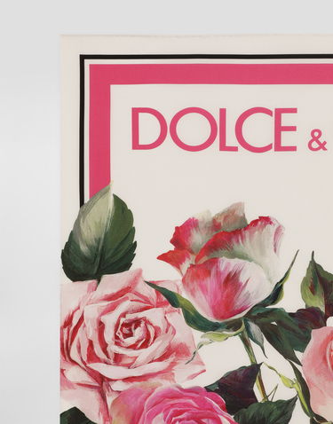 Šál Dolce & Gabbana Dolce & Gabbana Silk Twill Rose-Print Foulard, 70x70cm Ružová | FN092RGDCUHHH5IG, 1