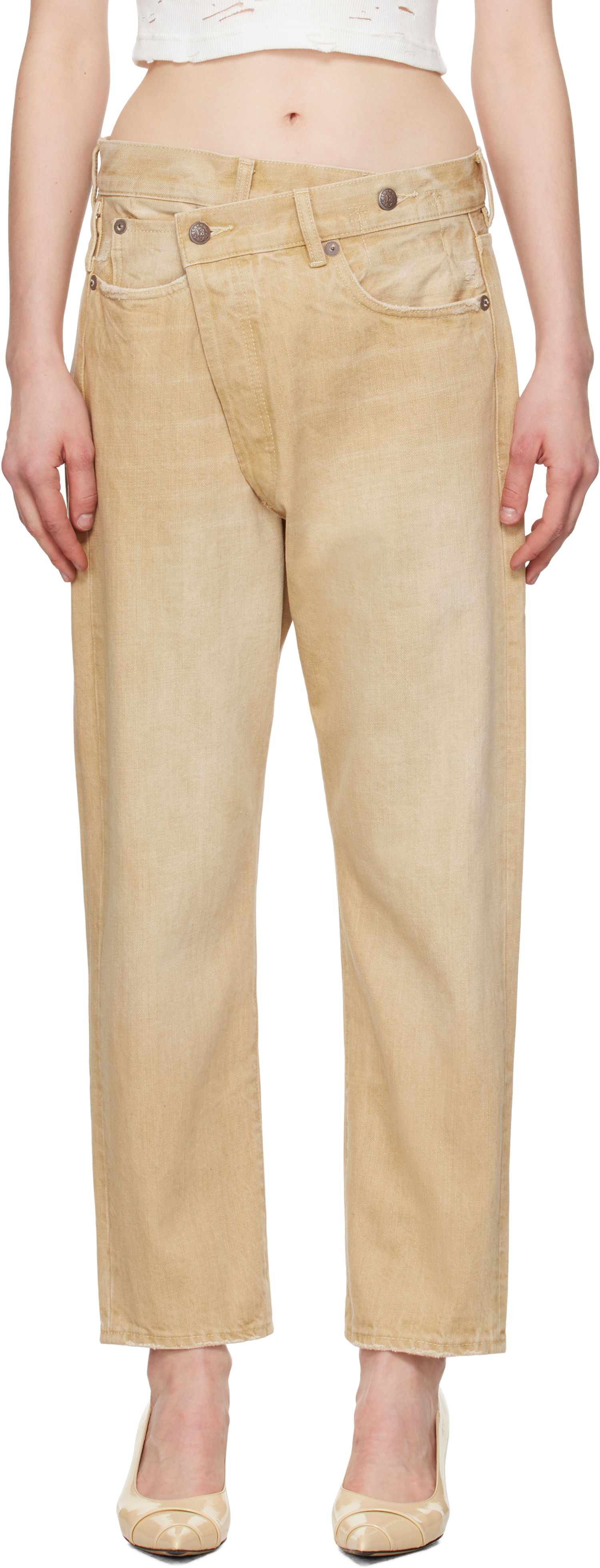 Džínsy R13 R13 Crossover Jeans Béžová | R13W2048-D235A, 0