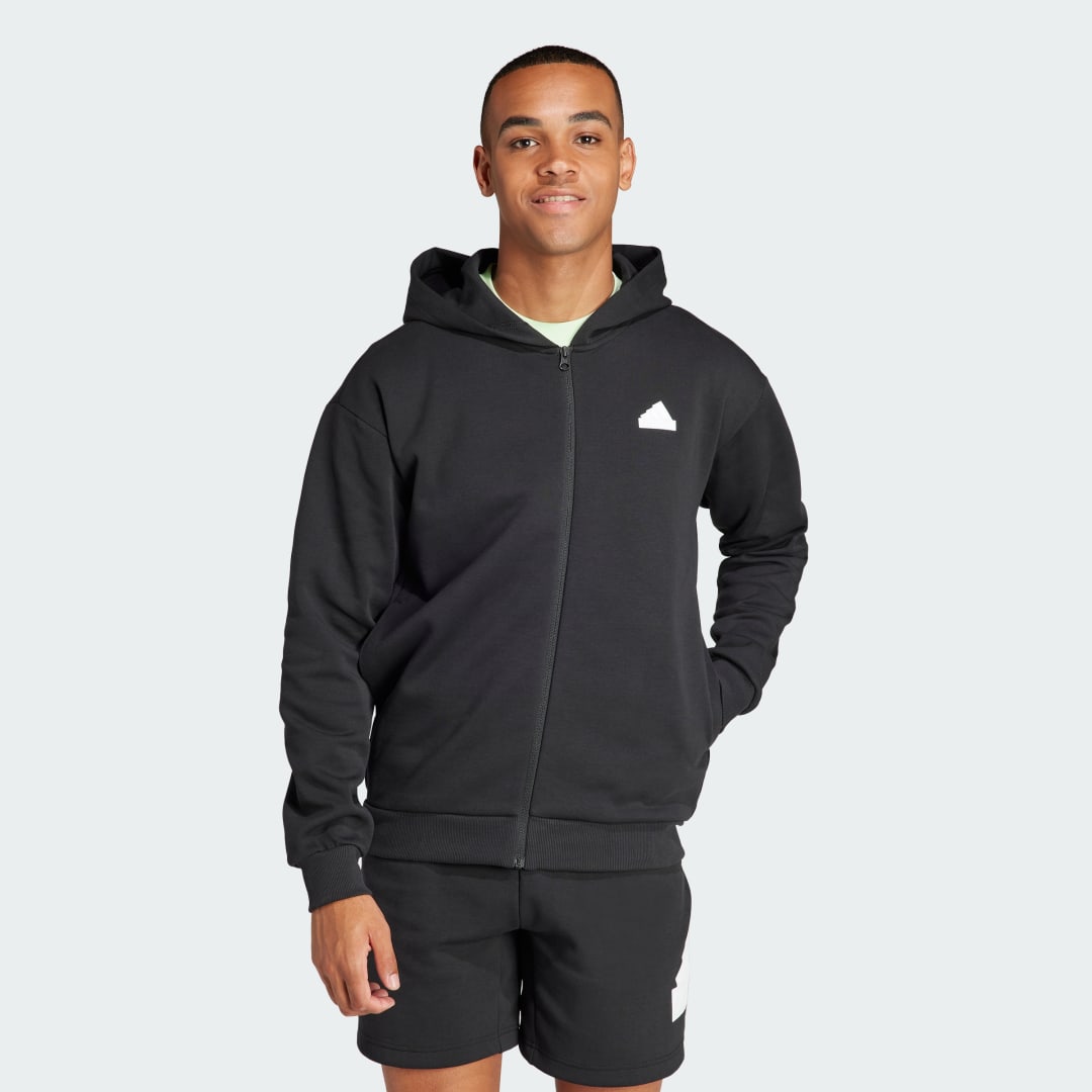 Mikina adidas Performance Future Icons Badge Sportswear Full Zip Hoodie Čierna | IN3305, 0