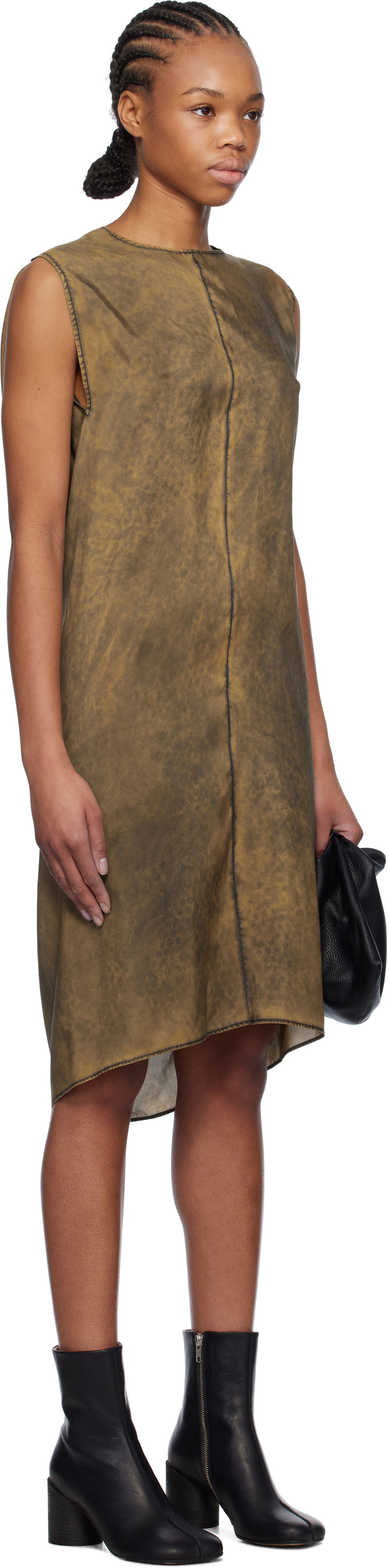 Šaty Maison Margiela MM6 Maison Margiela Silk Shift Midi Dress Hnedá | S52DA0051 M35244, 1