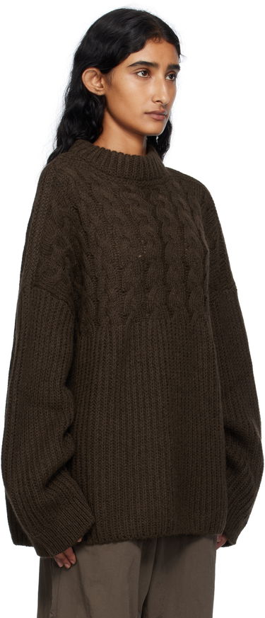 Sveter Cecilie Bahnsen Cecilie Bahnsen Belinda Cable Knit Sweater Hnedá | 2.25KNI51004 BELINDA JUMPER, 1