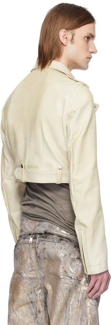 Bunda Rick Owens Rick Owens Hollywood Cropped Stooges Leather Jacket Biela | RR01E5707 LBH, 2
