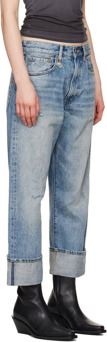 Džínsy R13 R13 Cuffed X-Boyfriend Jeans Modrá | R13WD111-D149D, 1