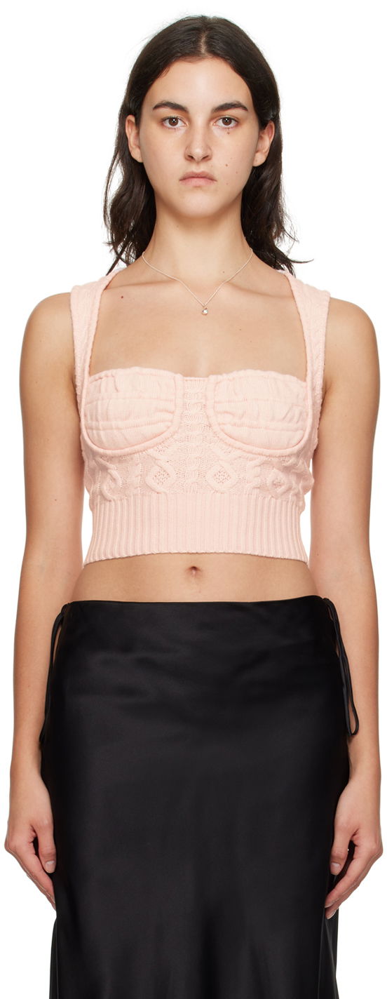 Tielko GUIZIO Guizio Gemma Knit Tank Top Ružová | F23612S004, 0