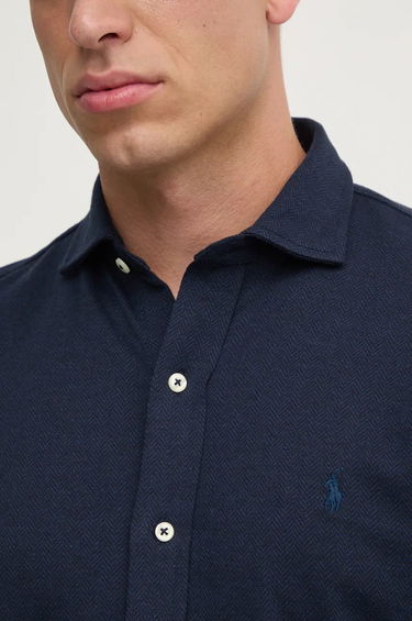 Košeľa Polo by Ralph Lauren Slim Fit Cotton Shirt with Classic Collar Navy | 710958122, 1