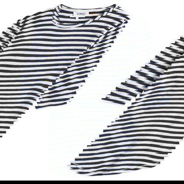 Tričko YMC Earth Charlotte Striped Short Sleeve Top Modrá | Q6AZC-NAVY-WHITE, 0