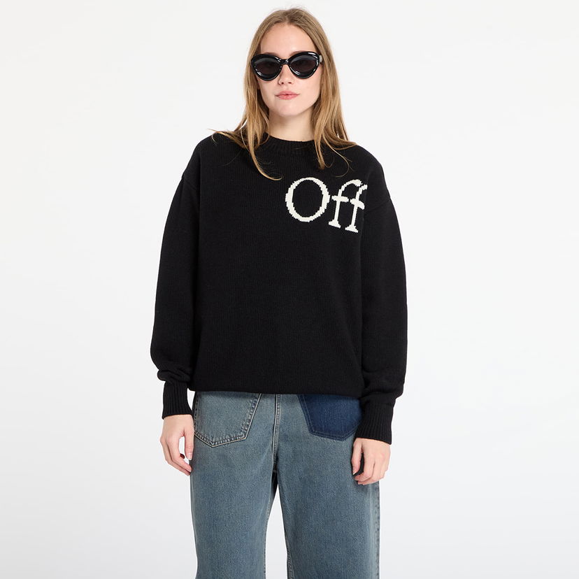 Sveter Off-White Off-White Bookish Shared Knit Crewneck Čierna | OWHE10OF25KNI0021001