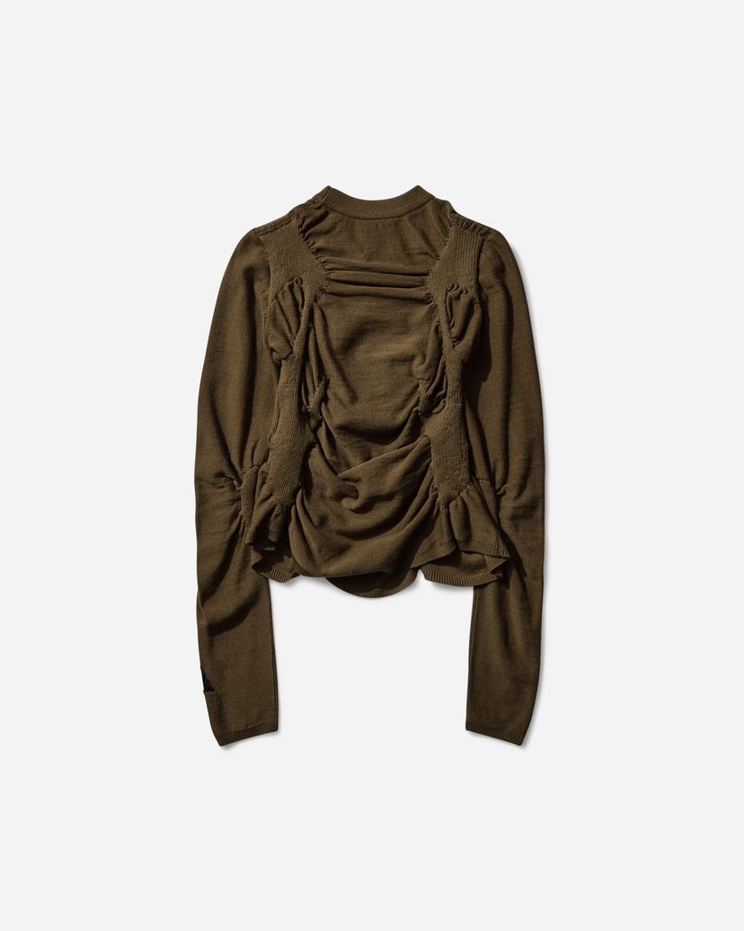 Sveter ROA Pinched Wool Knit Top Zelené | RBWW063YA24 GRN0012
