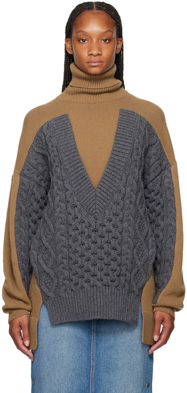 Sveter Stella McCartney Stella McCartney Paneled Turtleneck Sweater Hnedá | 6K08583S2527, 0