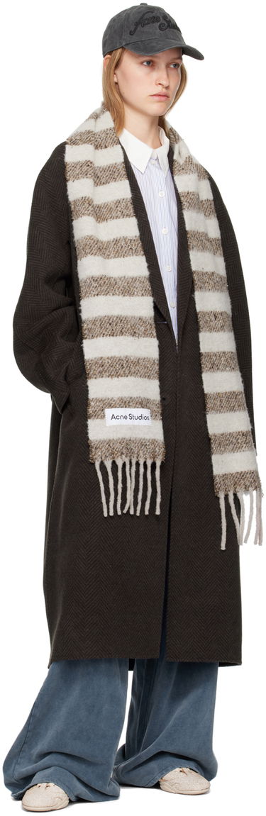 Šál Acne Studios Acne Studios Narrow Stripe Alpaca Scarf Béžová | CA0358-, 2