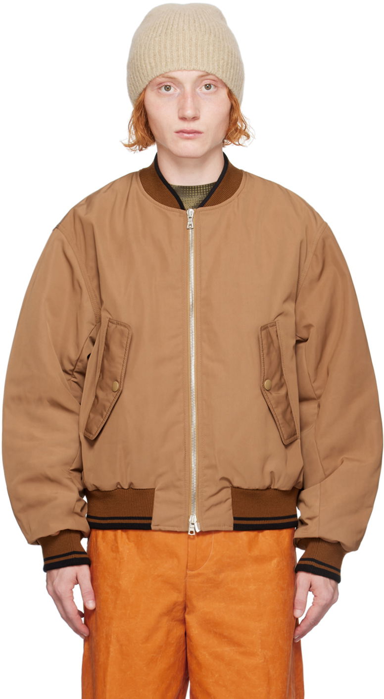 Bomber bunda Dries Van Noten Brown Oversized Bomber Jacket Hnedá | 242-020518-9102