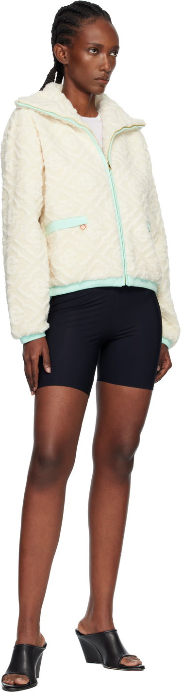 Bunda Casablanca Monogram Jacquard Fleece Jacket Biela | WPF25-JK-390-01, 3