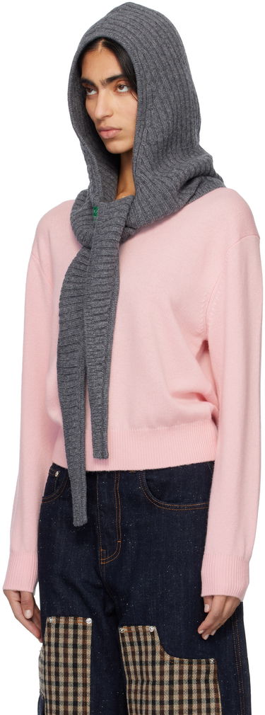 Klobúk GANNI Ribbed Wool Mix Balaclava Šedá | A6925, 3