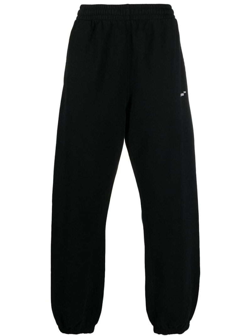 Diagonal Helvetica Slim Sweatpants Black/White