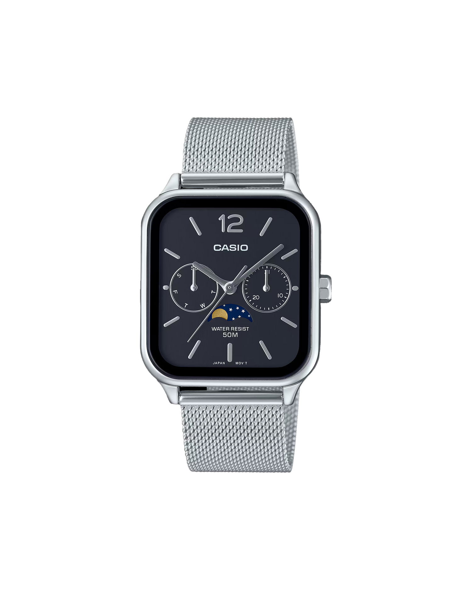 Hodinky CASIO Watch with Day and Date Display and Moon Phase Subdial Metalická | MTP-M305M-1AVER, 0
