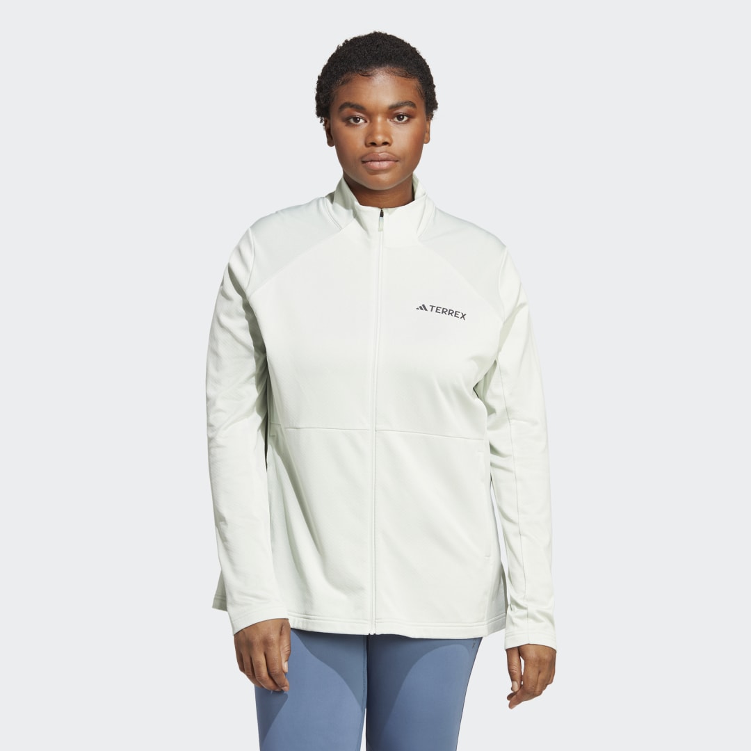 Bunda adidas Performance Terrex Multi Full-Zip Fleece (plus size) Zelené | HM3993, 0