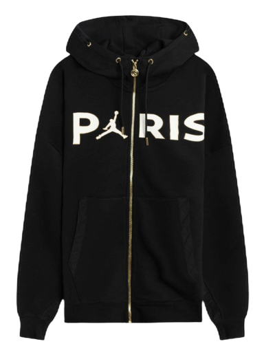 Mikina Jordan PSG Paris Saint Germain Travel Fleeze Full Zip Hoodie Čierna | CV9910-010