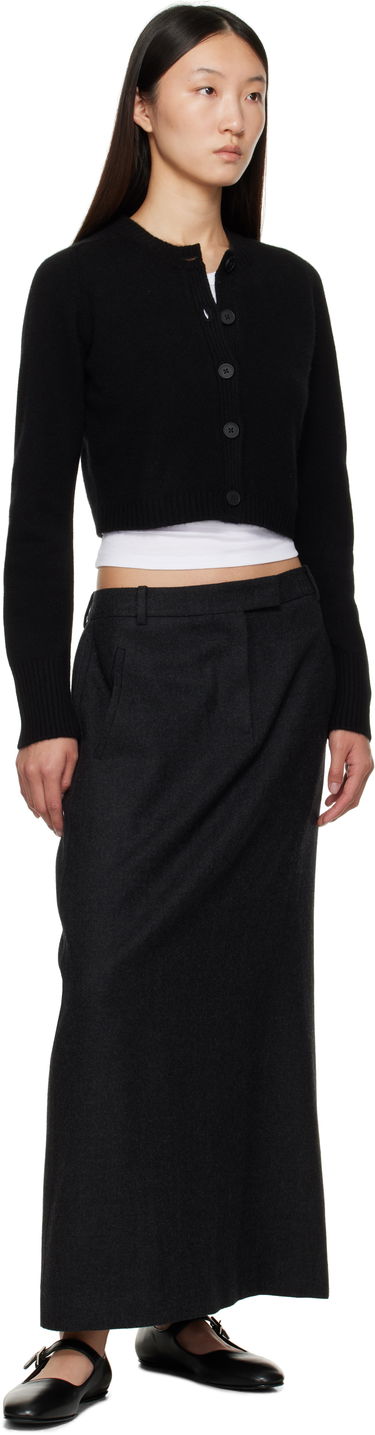 Sveter Loulou de Saison Loulou de Saison Zephir Cashmere Cropped Cardigan Čierna | ZEPHIR LDS, 3