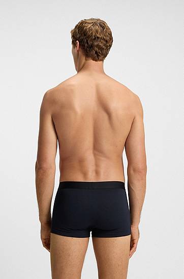 Boxerky BOSS Three-pack of stretch-cotton trunks Navy | 50546764, 1