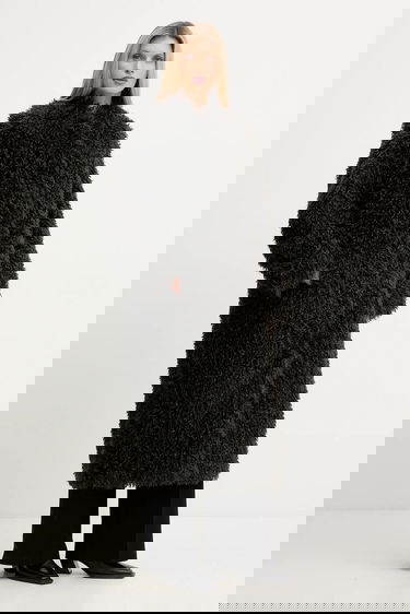 Kabáty STAND STUDIO Stand Studio Carolina Faux Fur Coat Čierna | 66577.9422, 3
