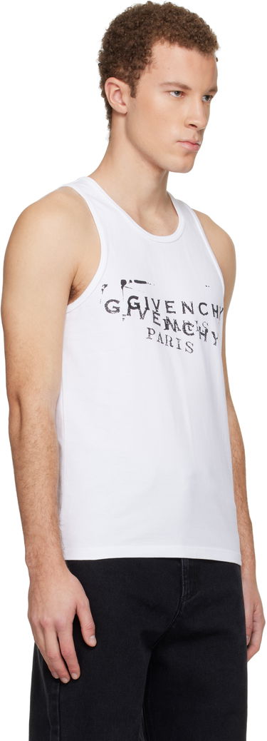 Tielko Givenchy Distressed Stamp Print Tank Top Biela | BM71NH3YSA100, 1