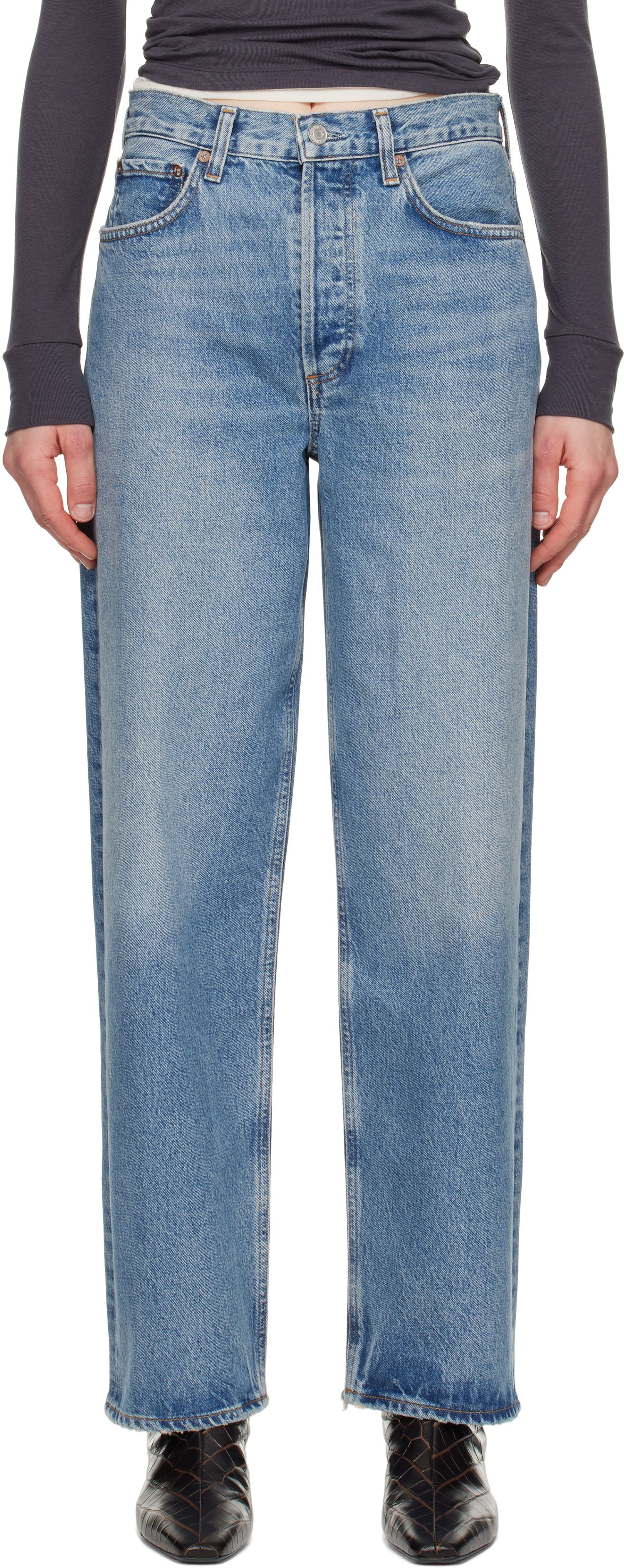 Džínsy AGOLDE AGOLDE Henson Loose-Fit Jeans Modrá | A219-1535, 0